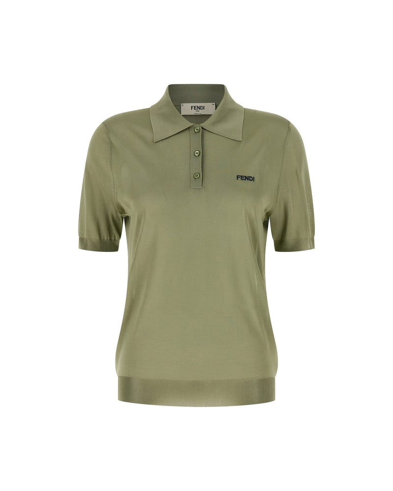 Fendi Shiny Viscose Polo Shirt Glam Steals