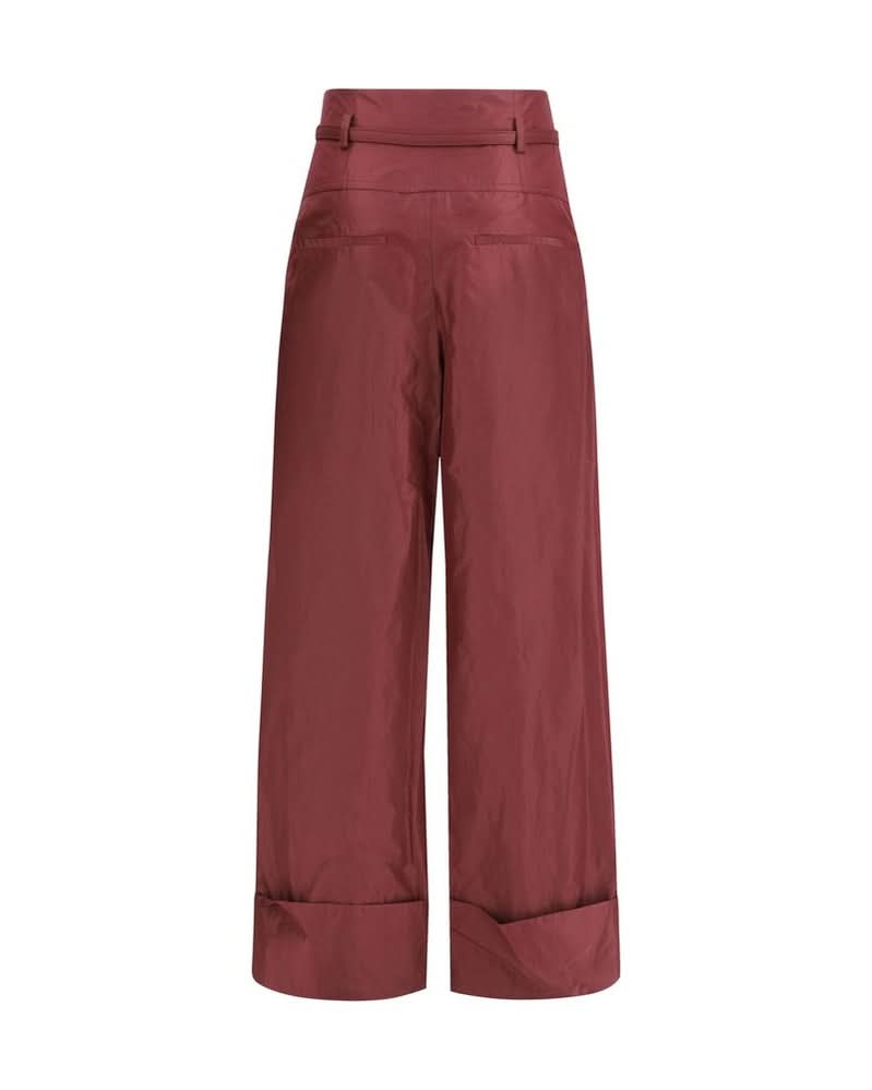 Fendi Silk Bordeaux Dress Pant Trousers