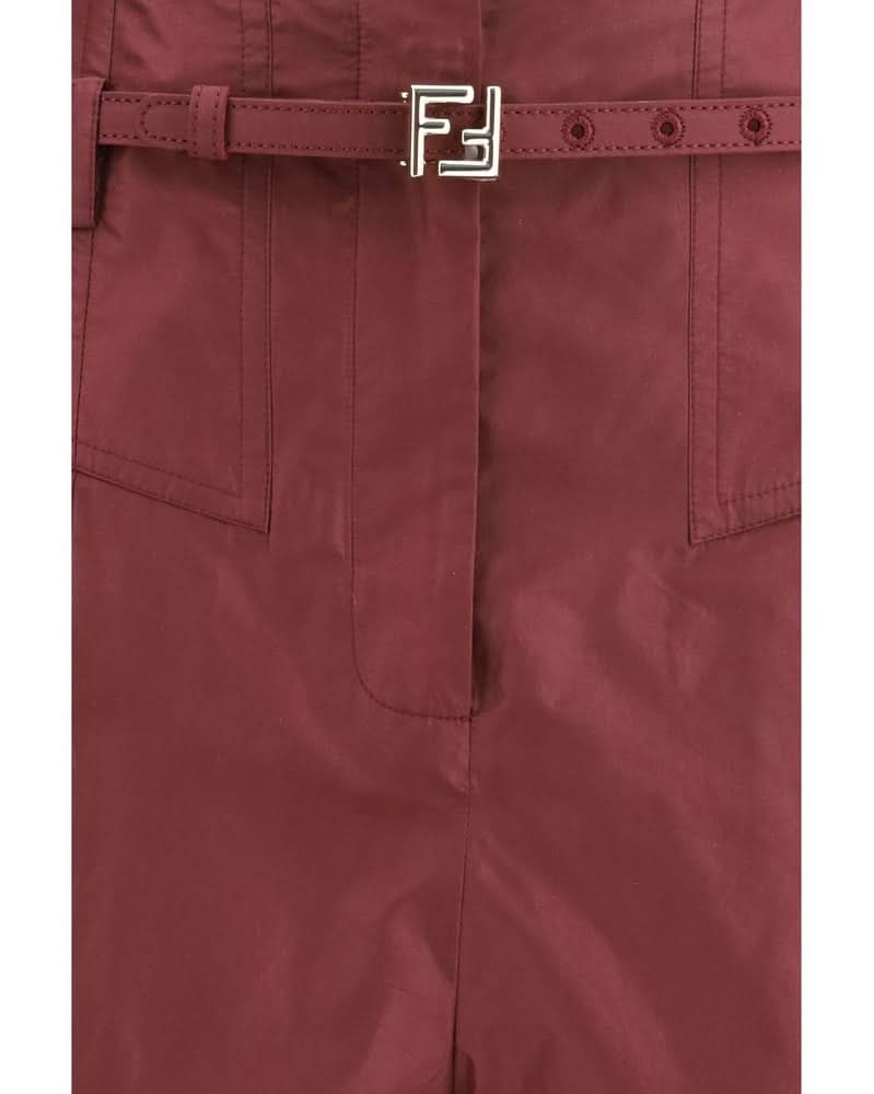 Fendi Silk Bordeaux Dress Pant Trousers