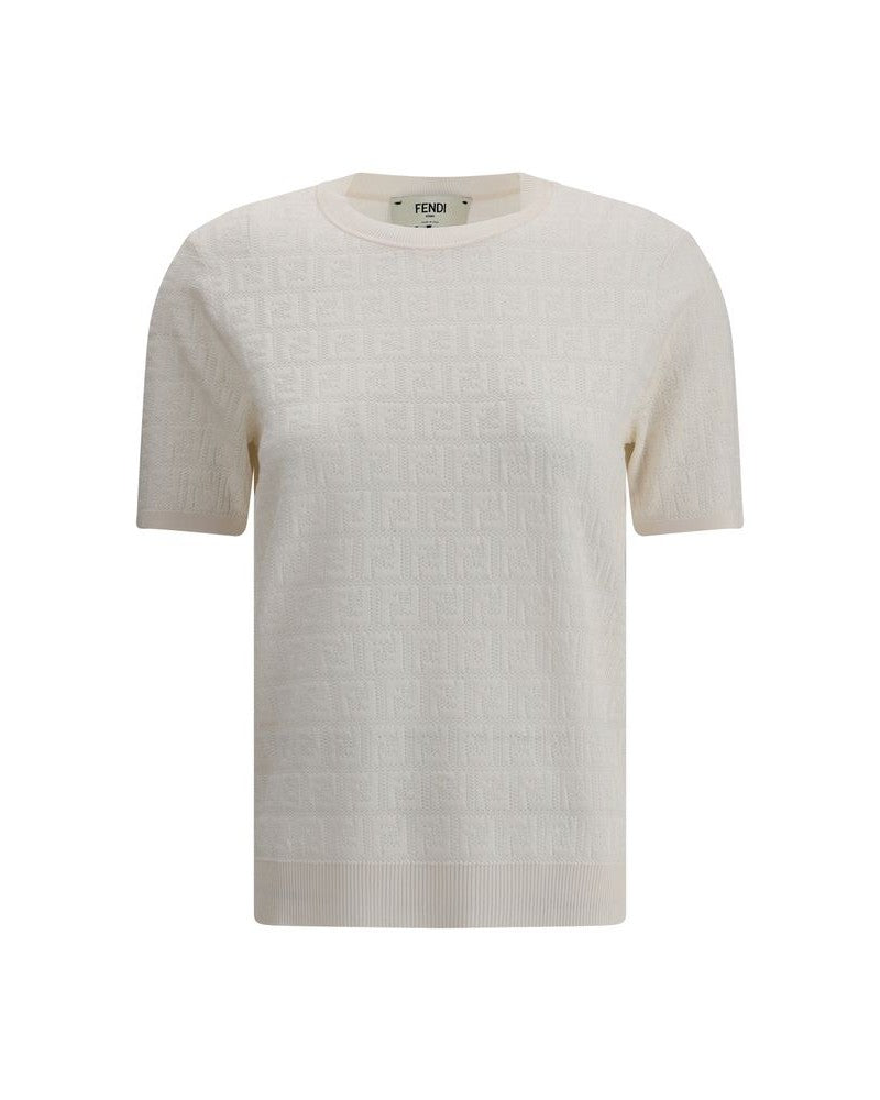 Fendi White Viscose T-shirt Glam Steals