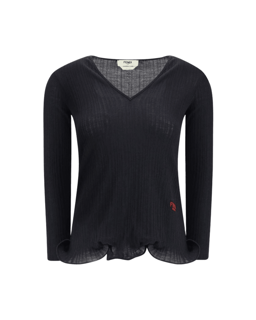 Fendi Wool Long Sleeved Virgin Top Glam Steals