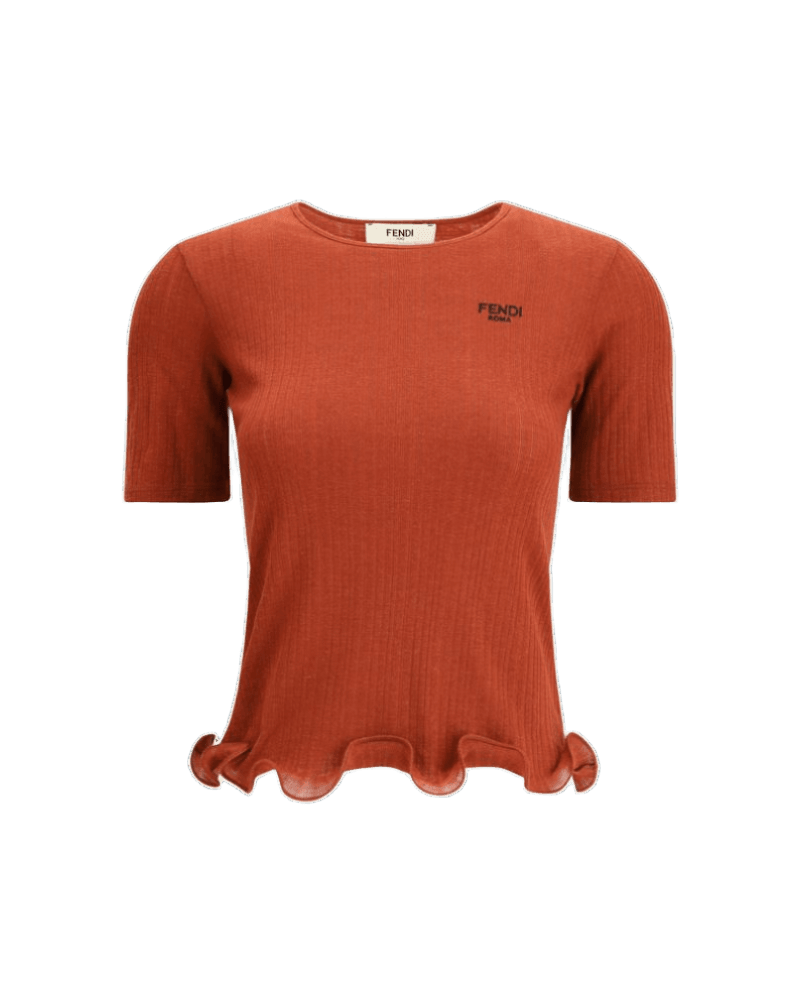 Fendi Wool Short Sleeved Virgin Top Glam Steals