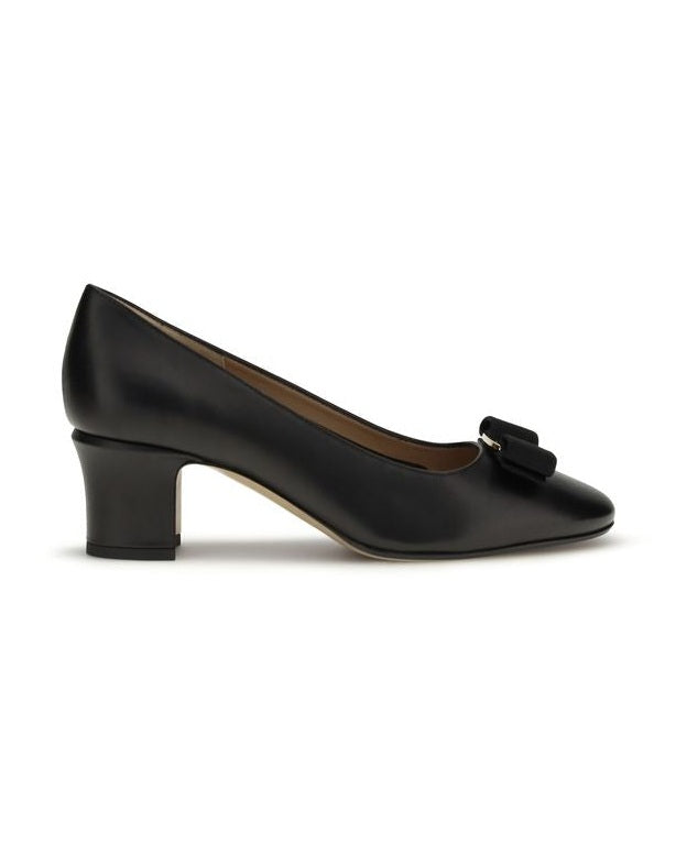 Ferragamo Black Calf Leather Bos Taurus High Heel Pumps Glam Steals