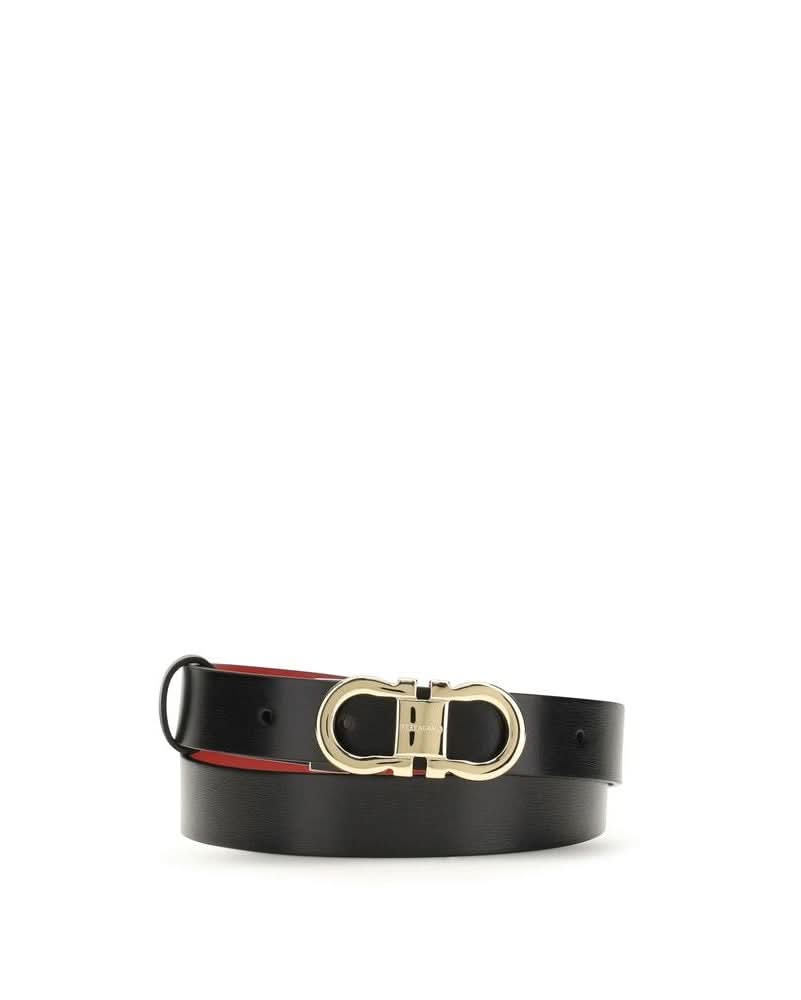 Ferragamo Black Calf Leather Bos Taurus Regular Belt Glam Steals