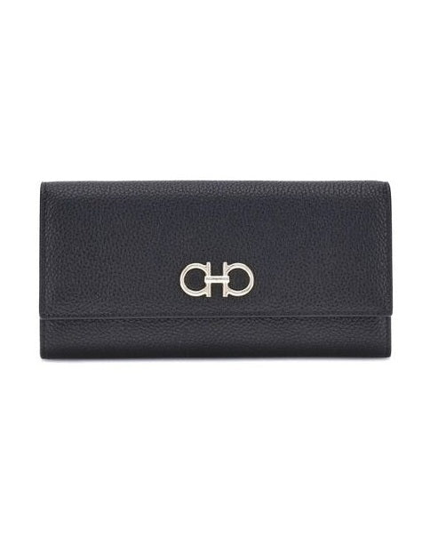Ferragamo Black Calf Leather Bos Taurus Wallet Glam Steals