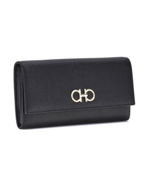 Ferragamo Black Calf Leather Bos Taurus Wallet Glam Steals