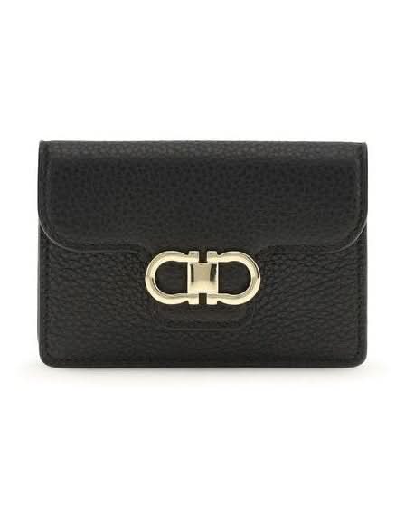 Ferragamo Black Calf Leather Bos Taurus Wallet 