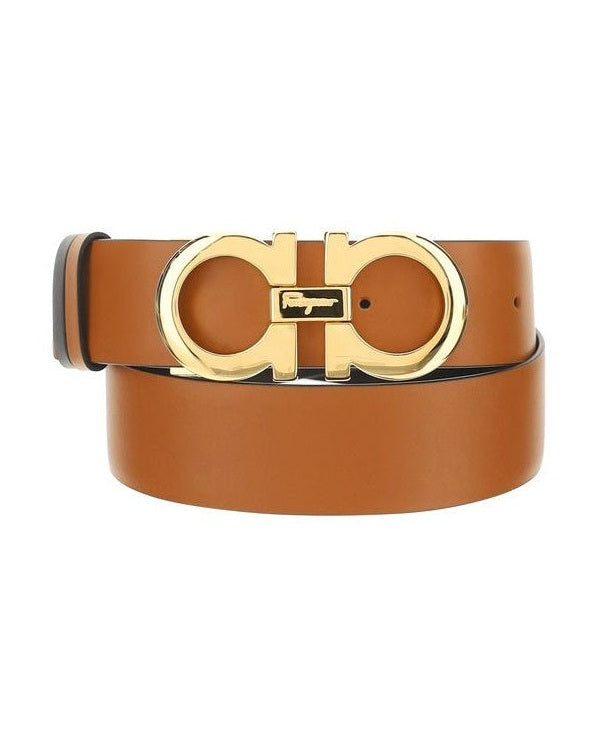 Ferragamo Brown Calf Leather Bos Taurus Regular Belt 