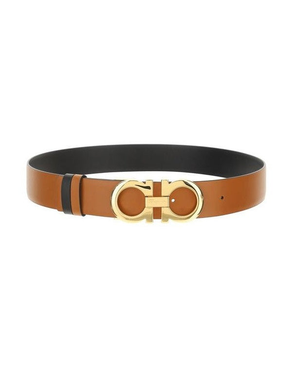 Ferragamo Brown Calf Leather Bos Taurus Regular Belt 