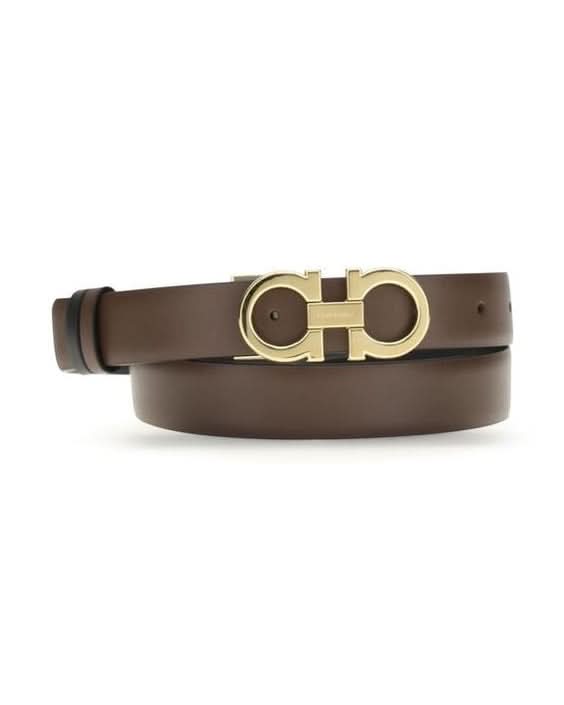 Ferragamo Brown Leather Calf Bos Taurus Regular Belt 