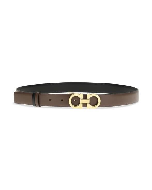 Ferragamo Brown Leather Calf Bos Taurus Regular Belt 