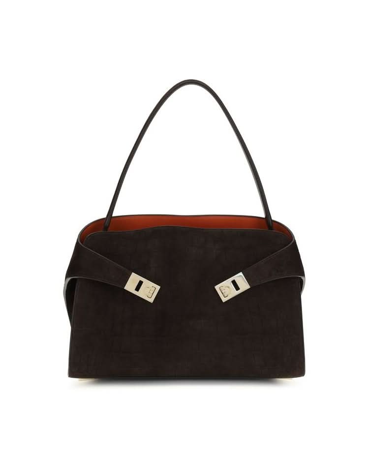 Ferragamo Brown Leather Calf Bos Taurus Shoulder Bag Glam Steals
