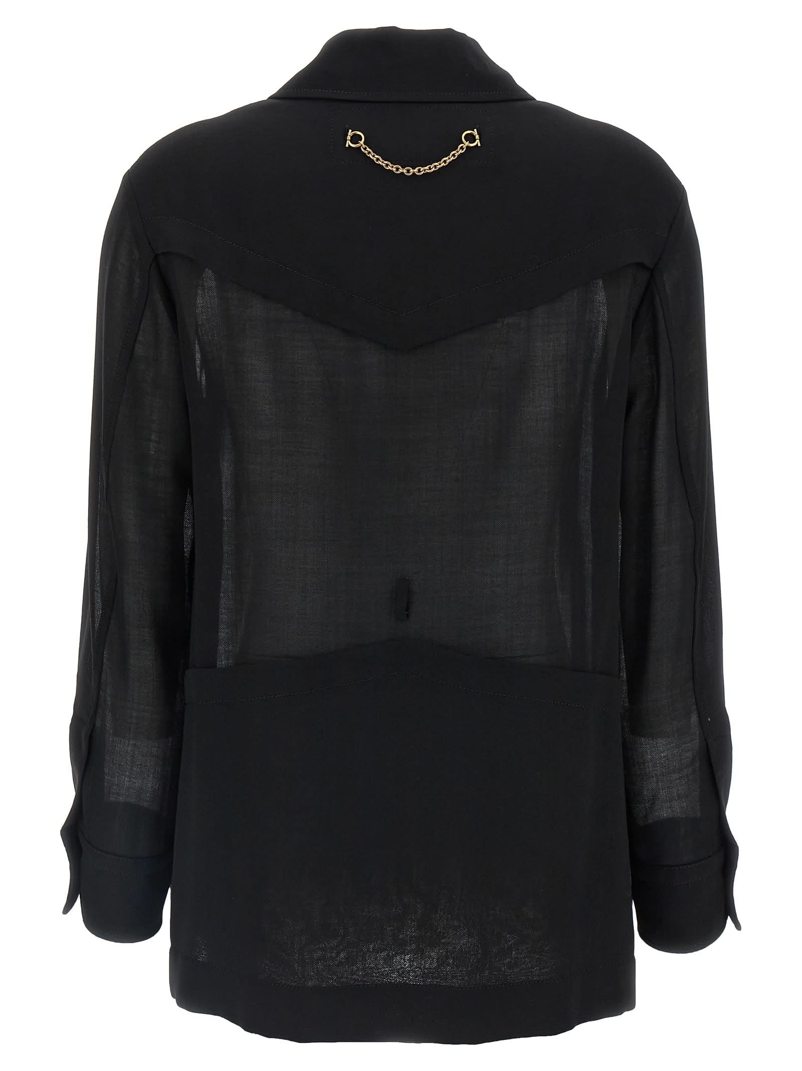 Ferragamo Wool Semi Sheer Jacket Glam Steals