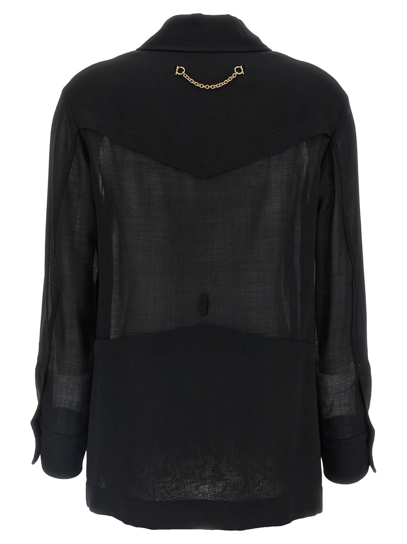 Ferragamo Wool Semi Sheer Jacket Glam Steals