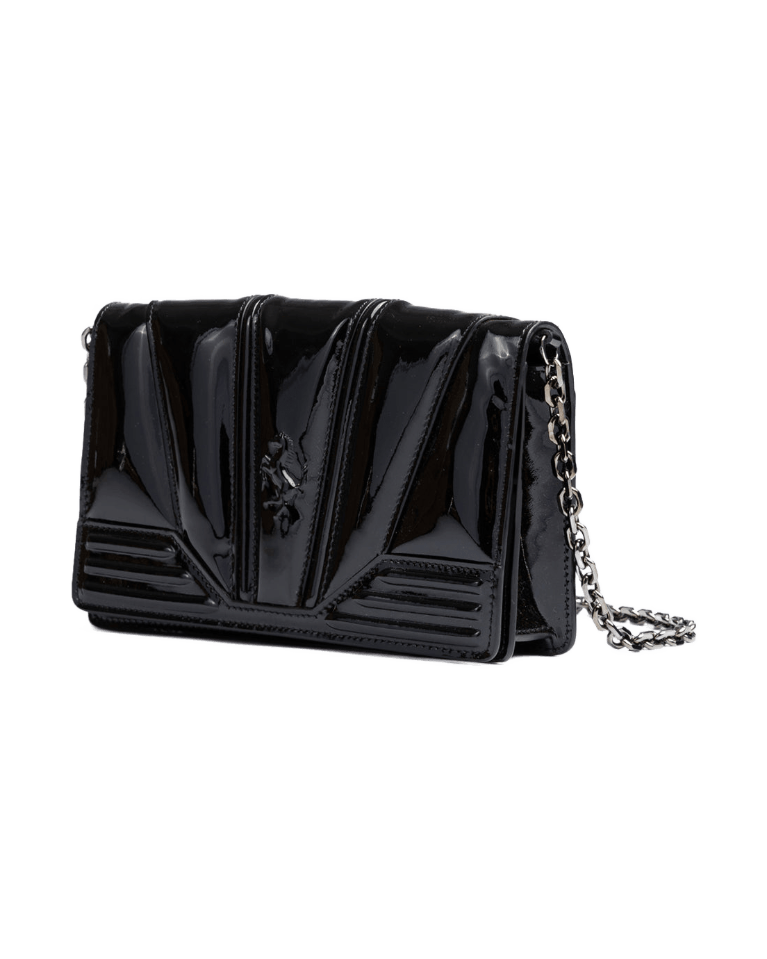 Ferrari Black Patent Leather Chain Bag Glam Steals