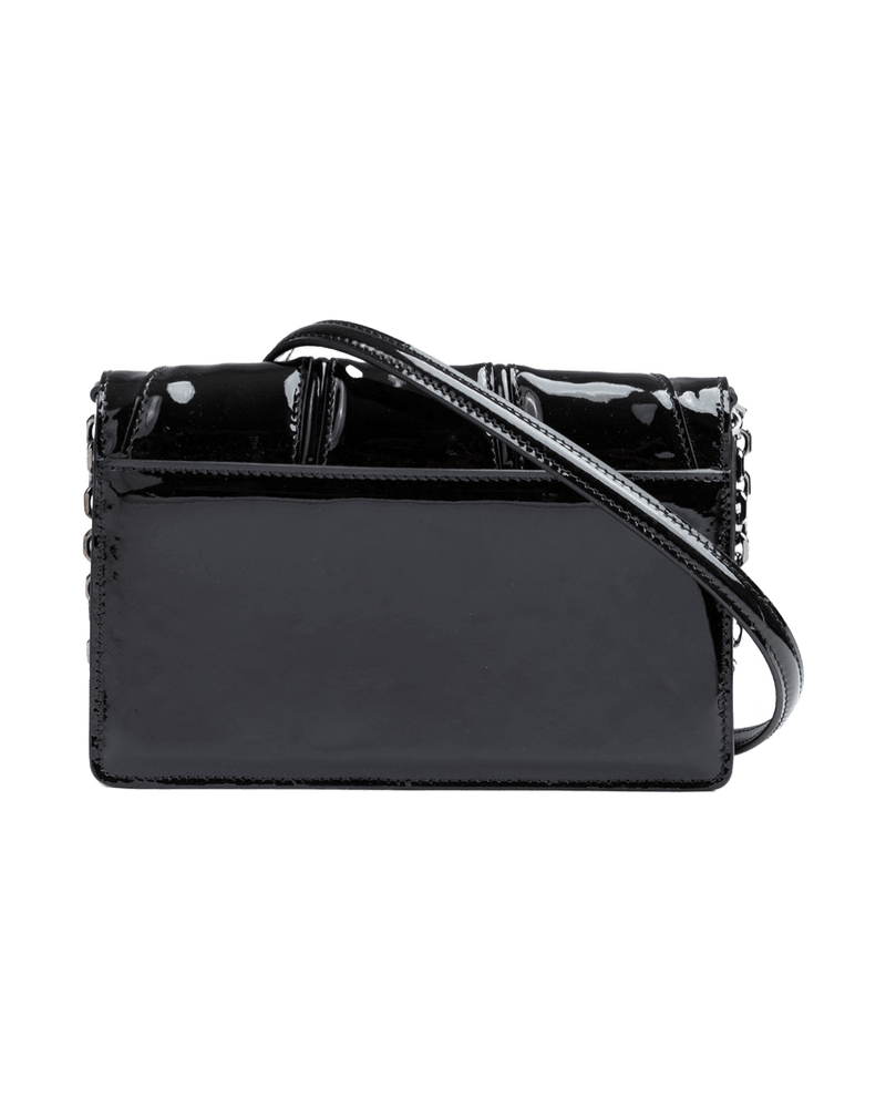 Ferrari Black Patent Leather Chain Bag Glam Steals
