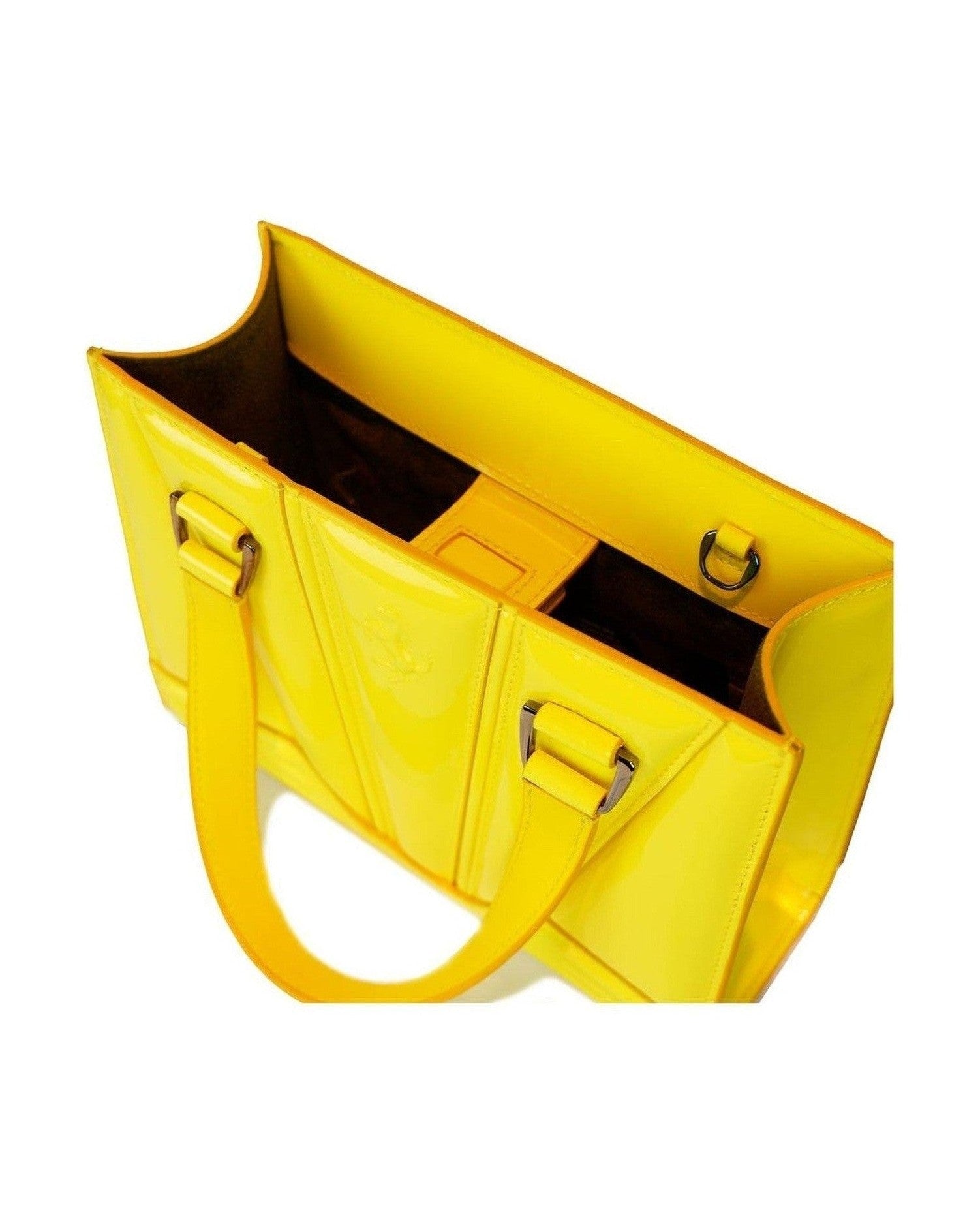 Ferrari Yellow Leather Handbag Glam Steals