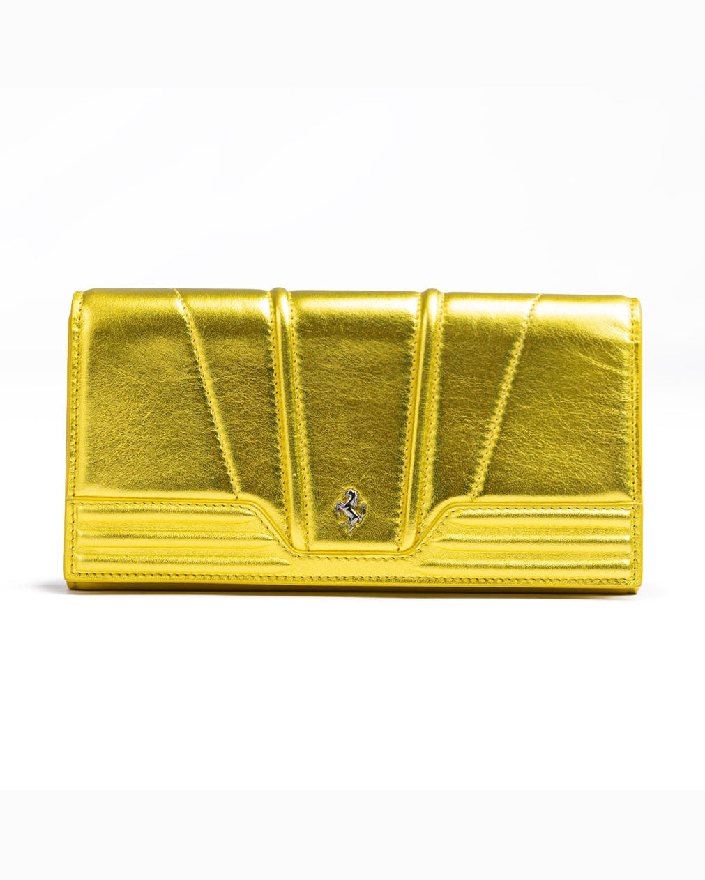 Ferrari Yellow Leather Metal Gt Patent Purse Glam Steals