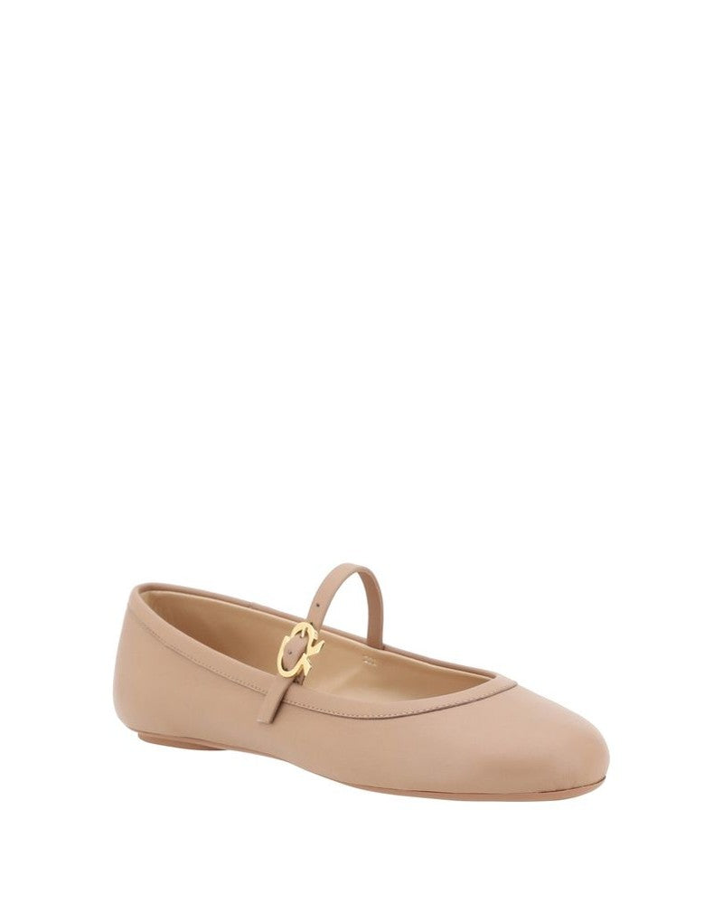 Gianvito Rossi Beige Calf Leather Bos Taurus Ballet Flats Glam Steals
