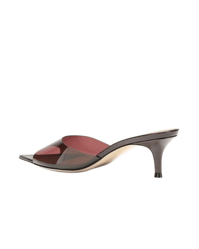 Gianvito Rossi Bordeaux Polyurethane Stiletto Heel Sandals Glam Steals