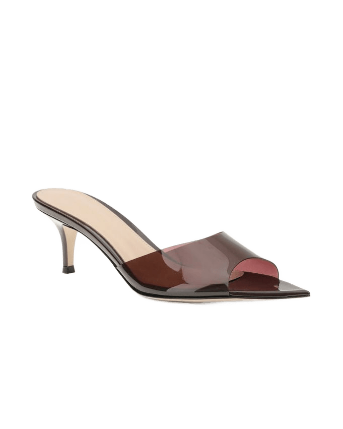 Gianvito Rossi Bordeaux Polyurethane Stiletto Heel Sandals Glam Steals