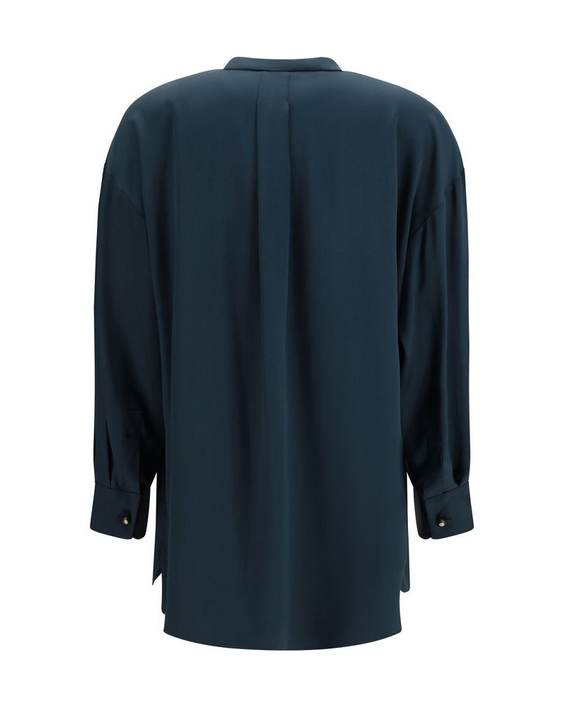 Giorgio Armani Blue Silk Blouse Glam Steals