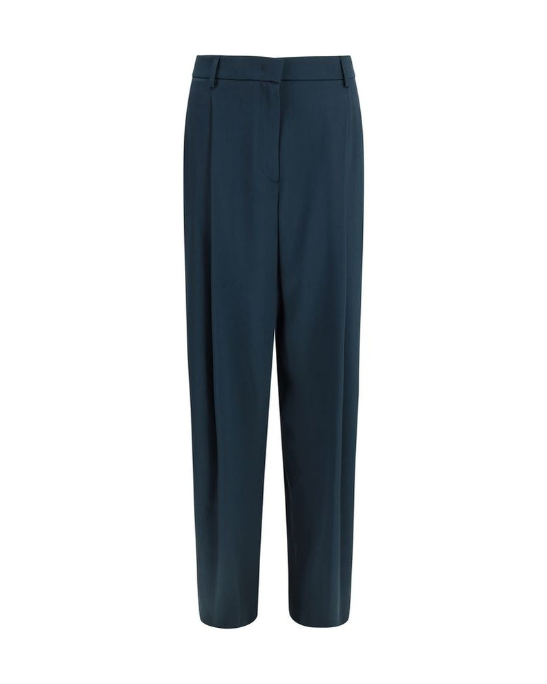 Giorgio Armani Blue Silk Casual Pant Glam Steals
