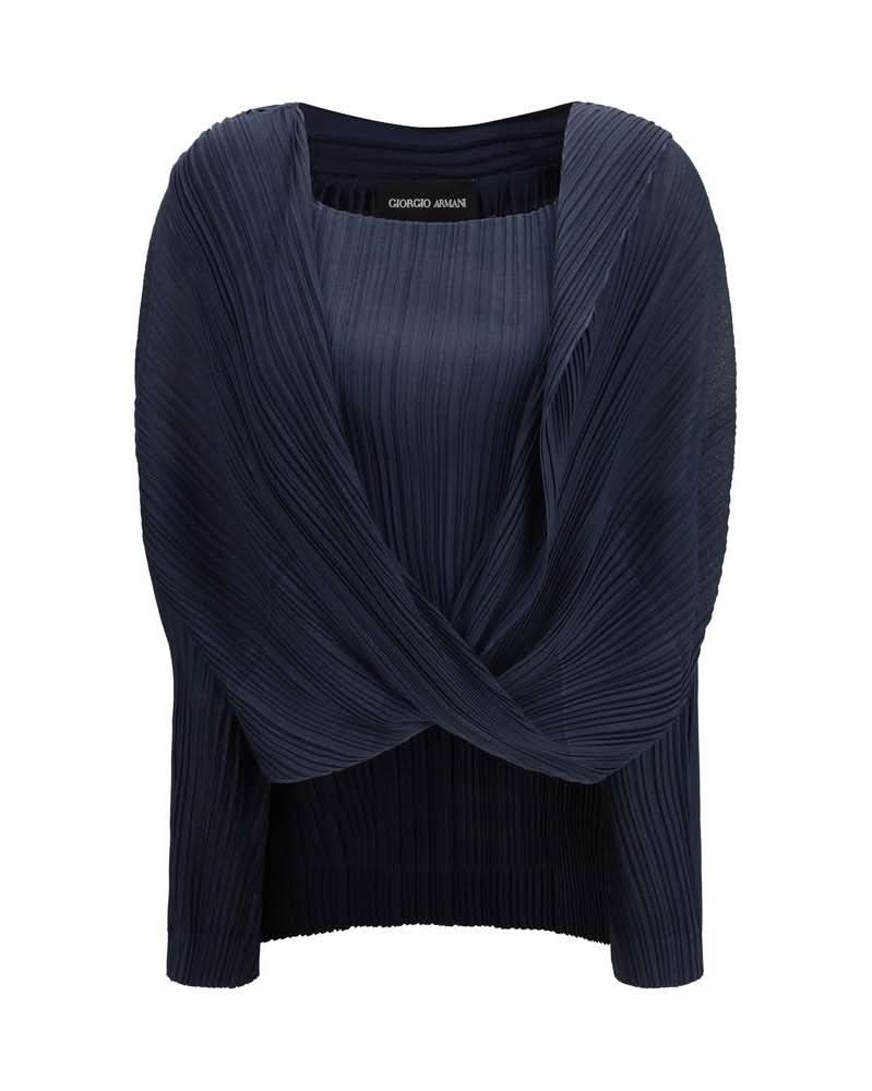 Giorgio Armani Blue Viscose Pattern Shirt Glam Steals