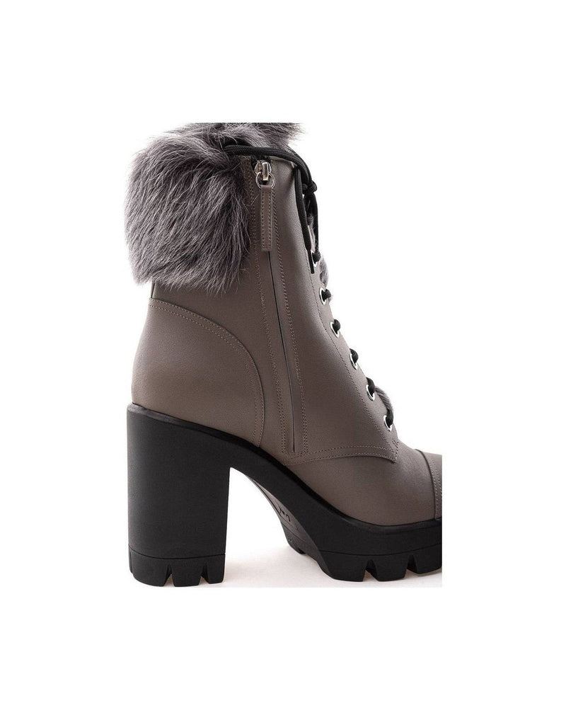 Giuseppe Zanotti Gray Leather Eco Boot Glam Steals