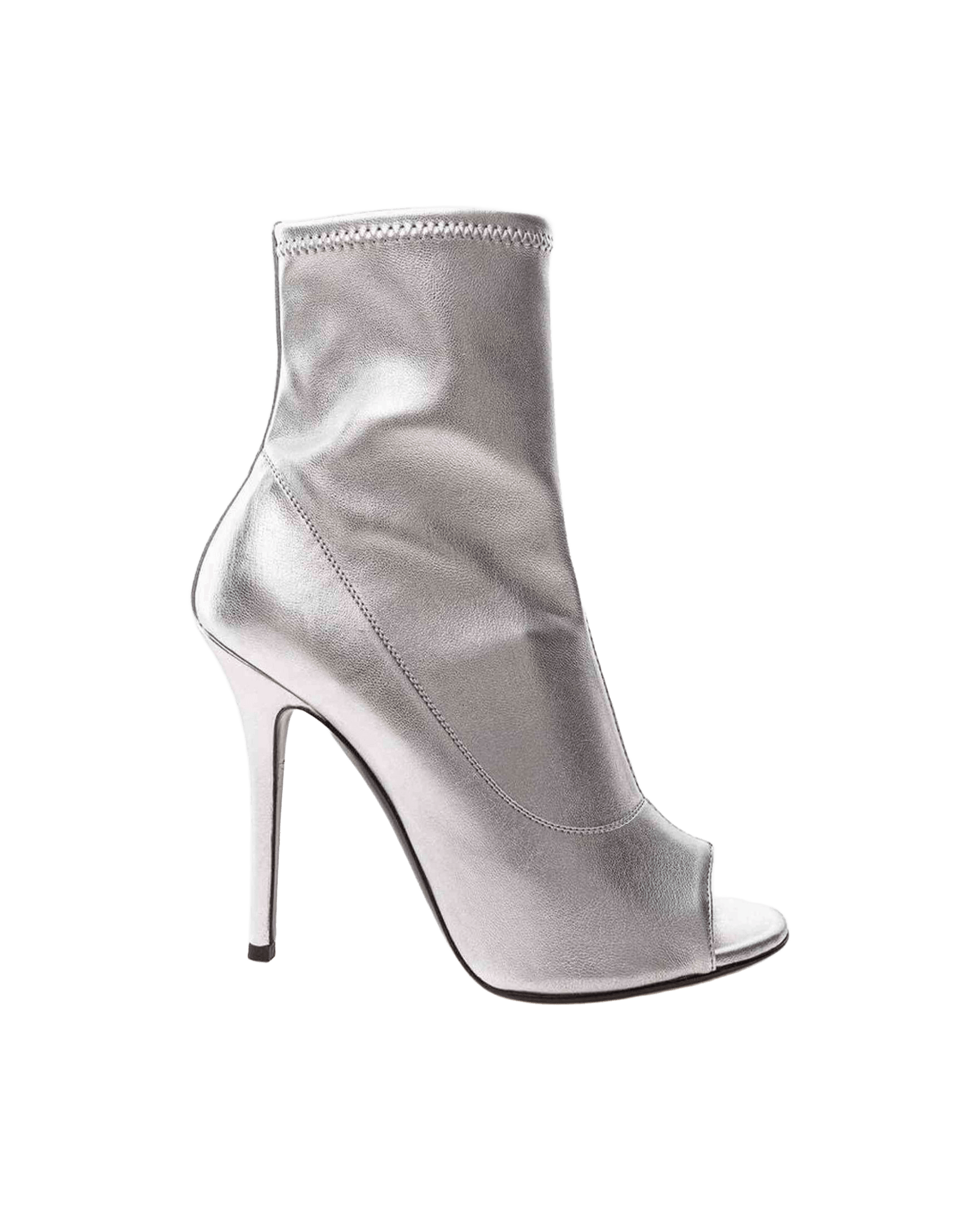 Giuseppe Zanotti Leather Silver Boot Glam Steals