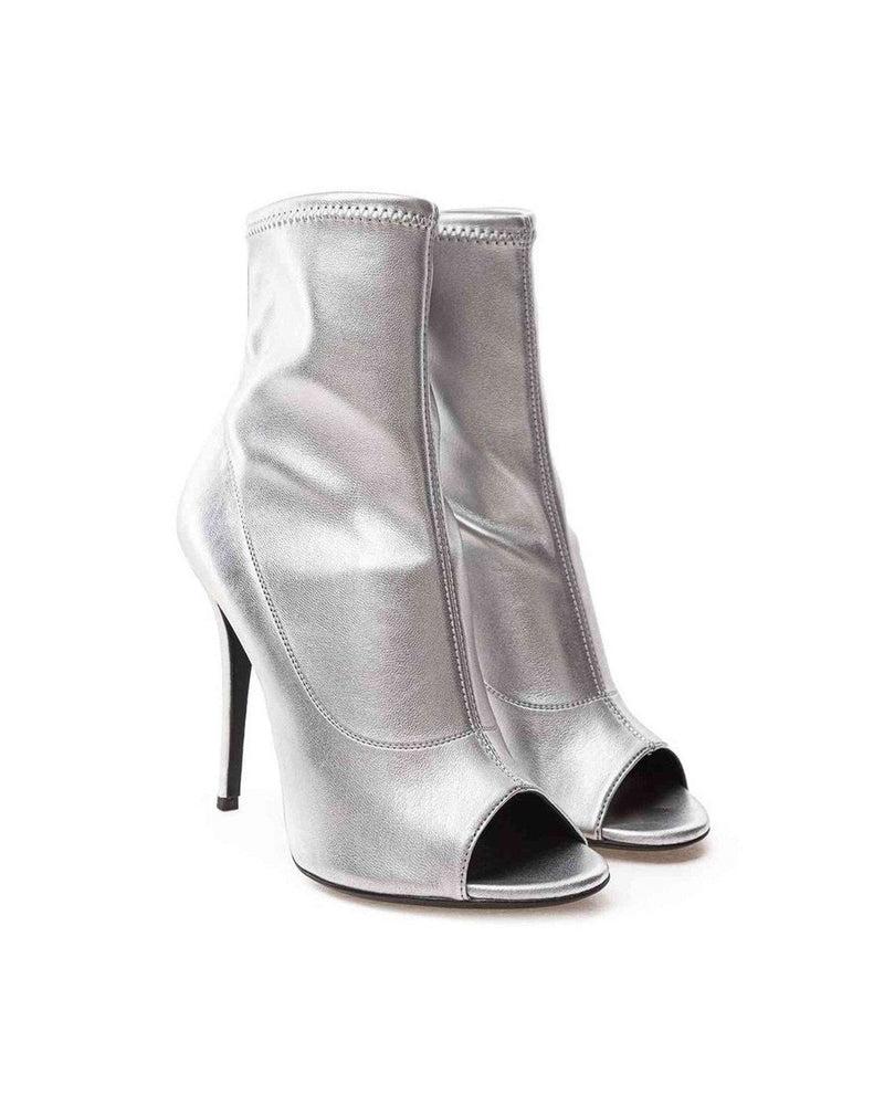 Giuseppe Zanotti Leather Silver Boot Glam Steals