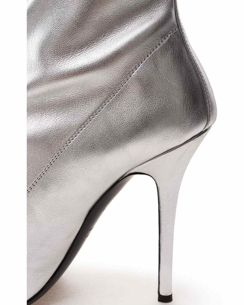 Giuseppe Zanotti Leather Silver Boot Glam Steals
