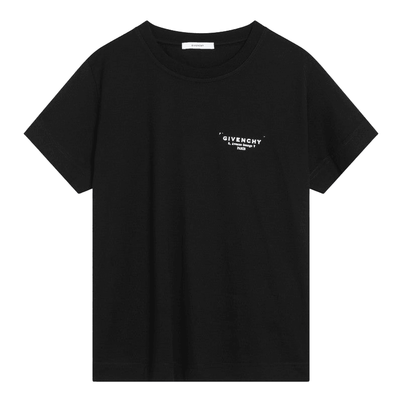 Givenchy Black Cotton T-shirt with Logo Glam Steals
