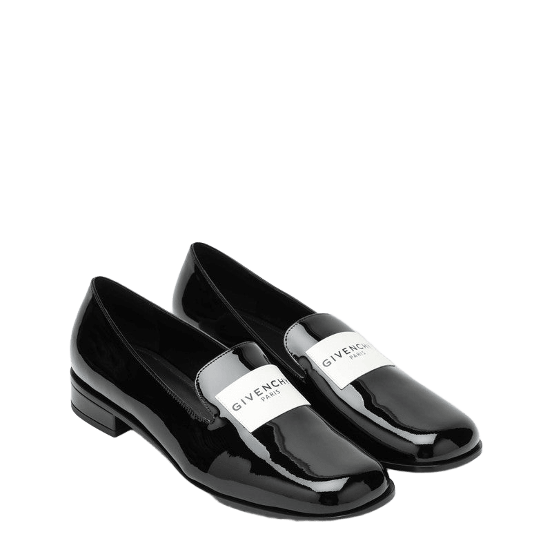 Givenchy Black Leather Patent Tuxedo Loafers Glam Steals