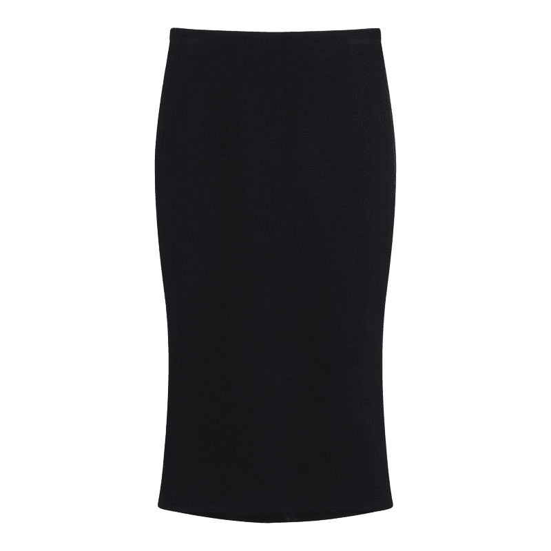 Givenchy Black Midi Skirt with Pleats On The Back Glam Steals