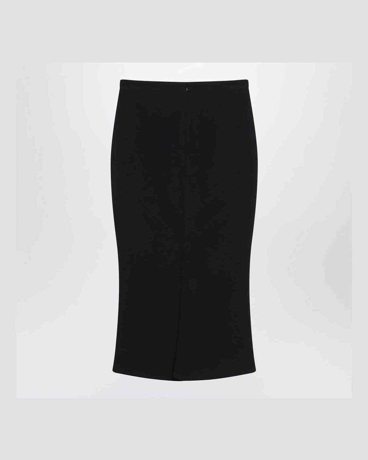 Givenchy Black Midi Skirt with Pleats On The Back Glam Steals