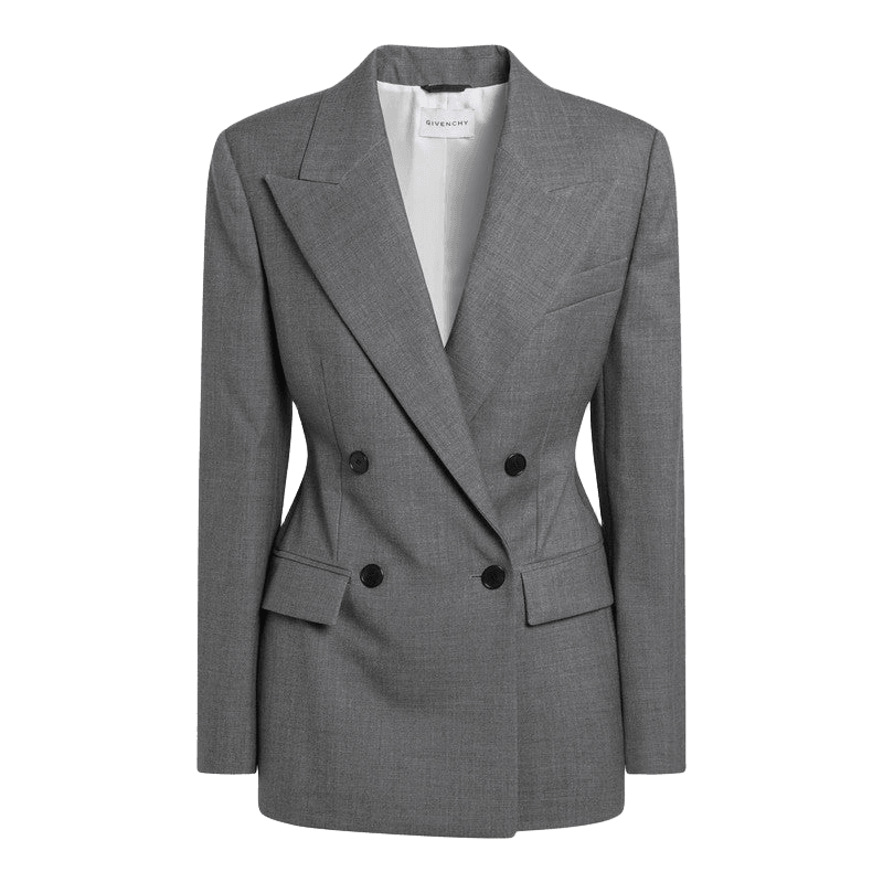 Givenchy Grey Wool Double Breasted Jacket Glam Steals