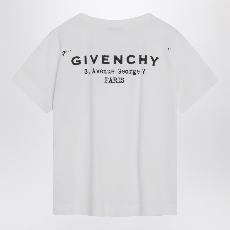 Givenchy White Cotton T-shirt with Logo Glam Steals