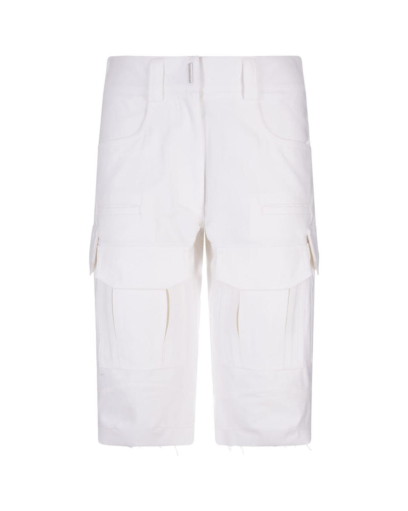 Givenchy White Fibres Cargo Shorts Glam Steals