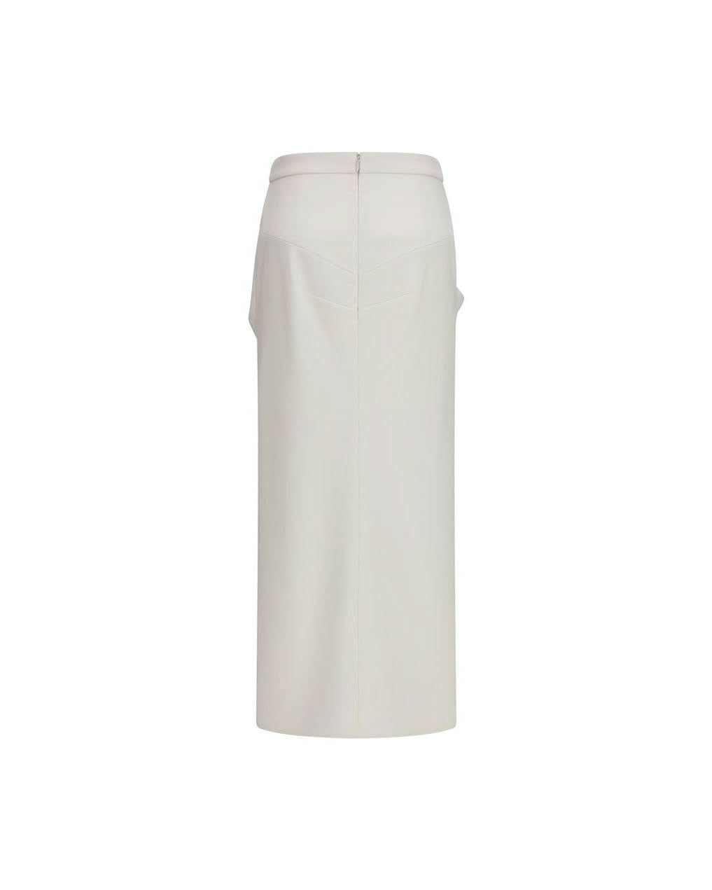 Givenchy White Wool Oves Aries Long Skirt Glam Steals