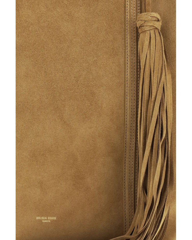 Golden Goose Beige Calf Leather Bos Taurus Shoulder Bag Glam Steals