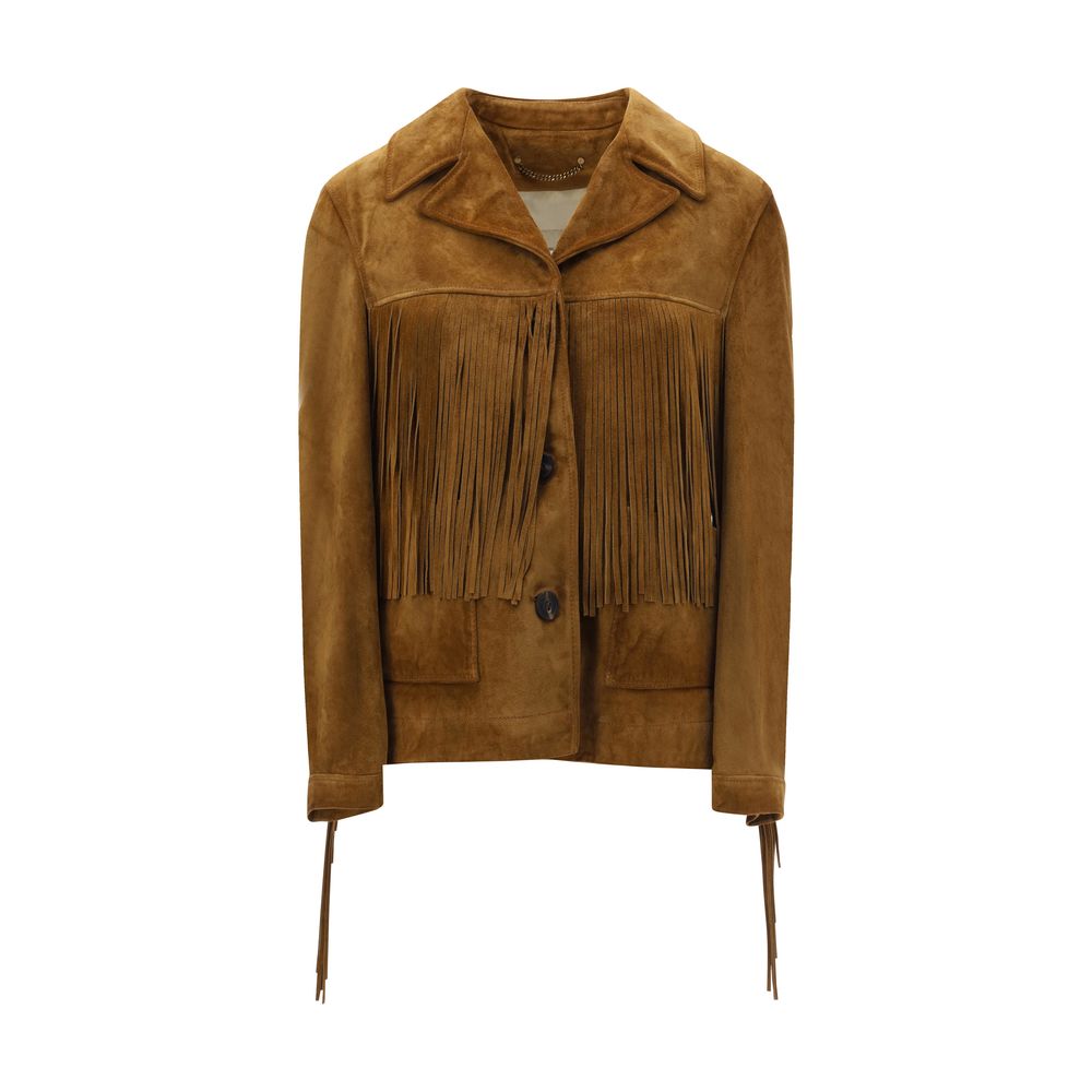 Golden Goose Suede Jacket With Fringe Glam Steals