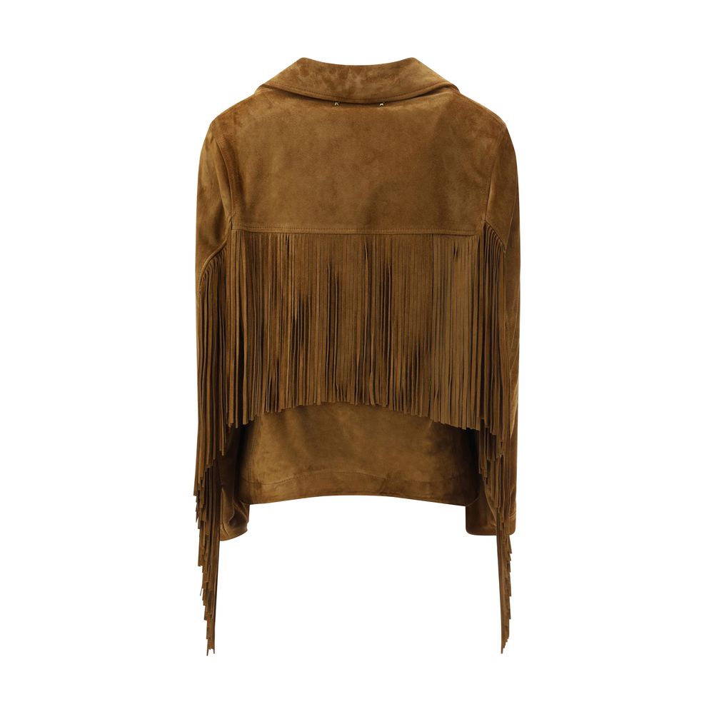 Golden Goose Suede Jacket With Fringe Glam Steals