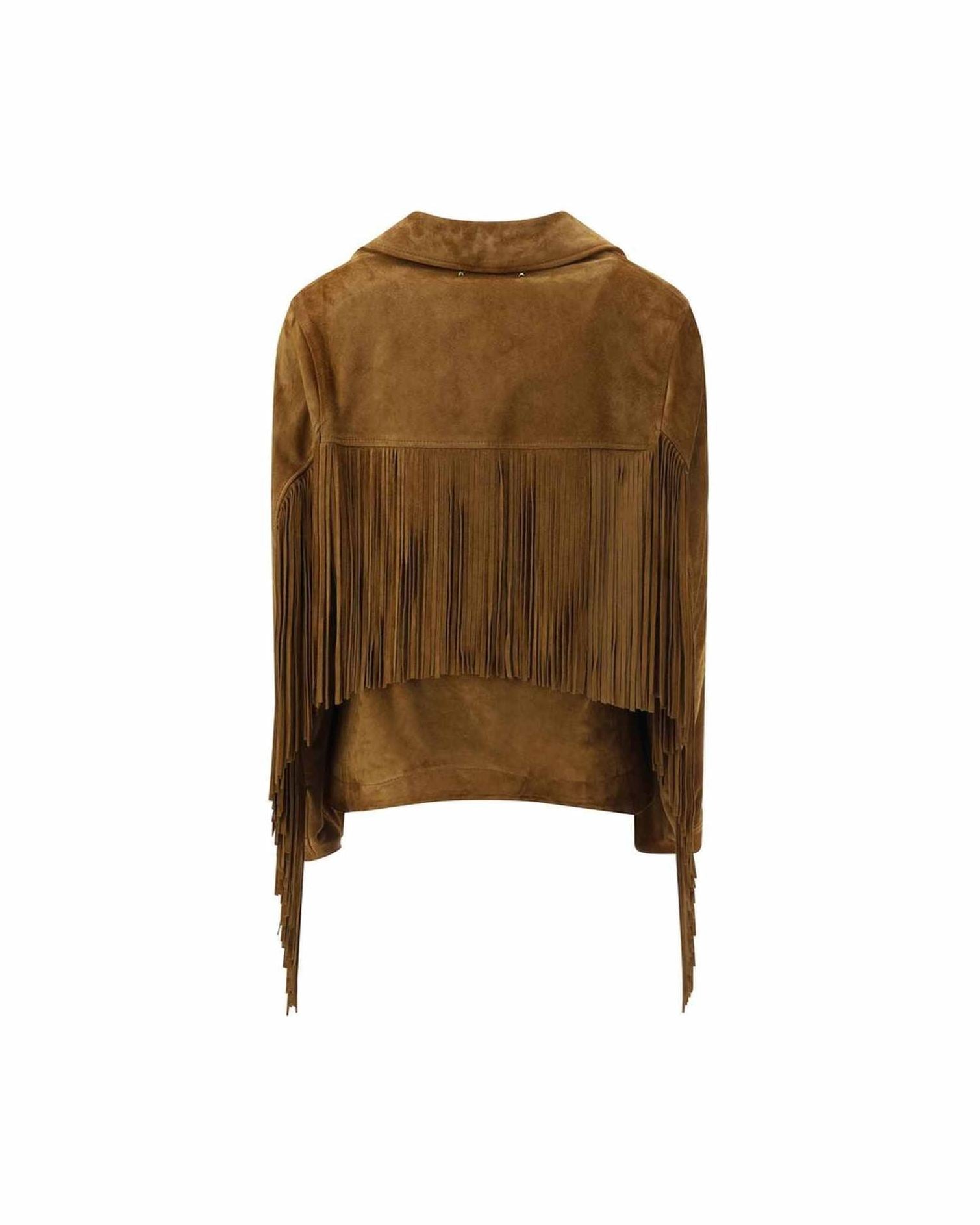 Golden Goose Suede Jacket With Fringe Glam Steals