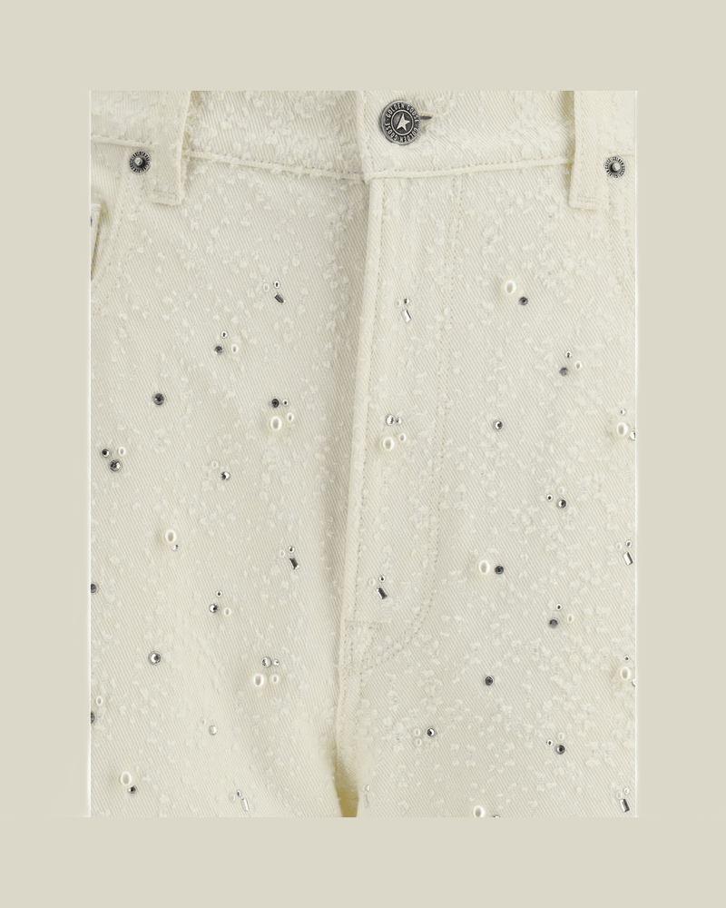 Golden Goose White Cotton Straight Leg Jeans Glam Steals