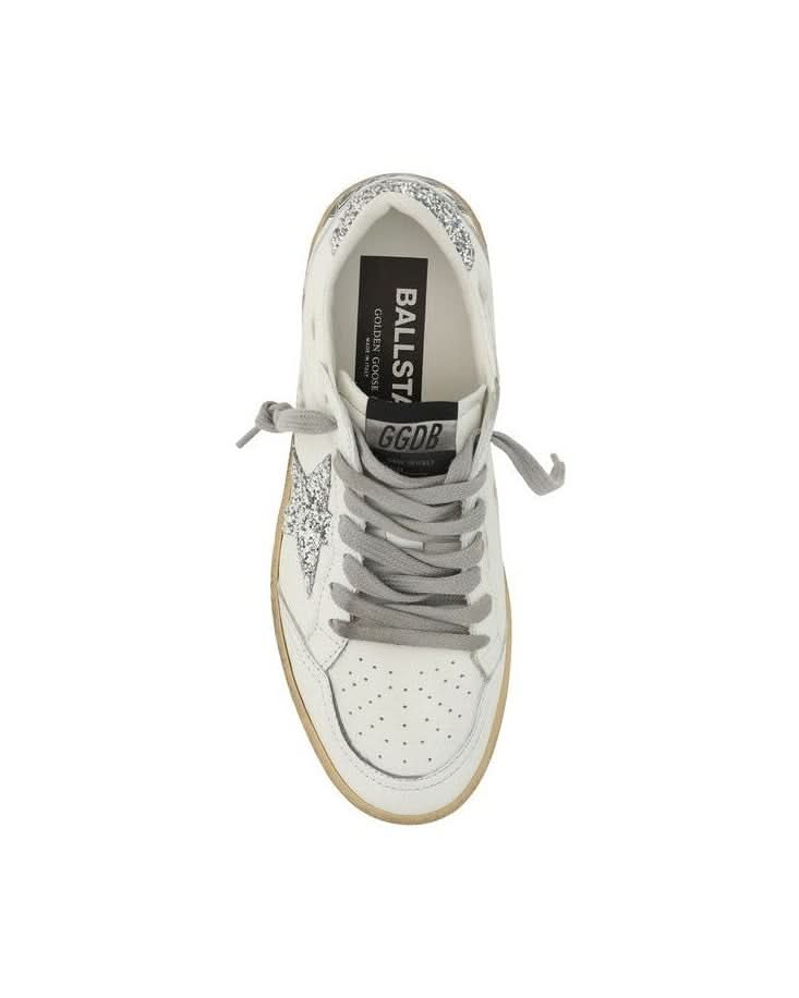 Golden Goose White Goatskin Low Top Sneakers 