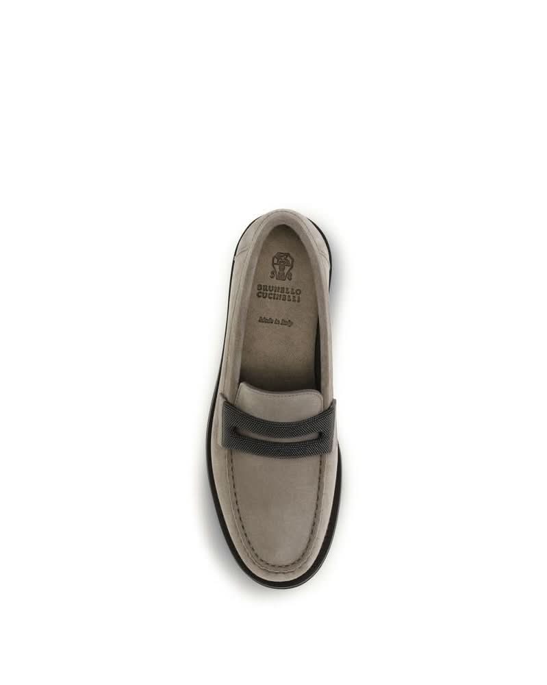 Gray Calf Leather Bos Taurus Slip-On Loafers Glam Steals