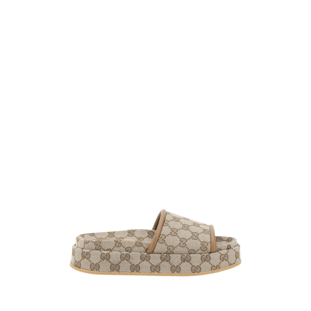 Gucci Beige Polyamide Platform Sandals Glam Steals
