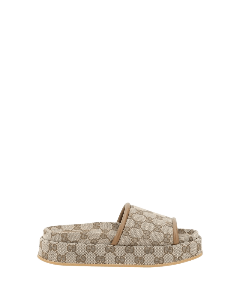Gucci Beige Polyamide Platform Sandals Glam Steals