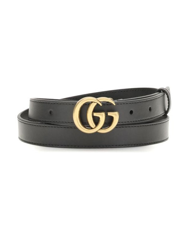 Gucci Black Calf Leather Bos Taurus Thin Belt Glam Steals